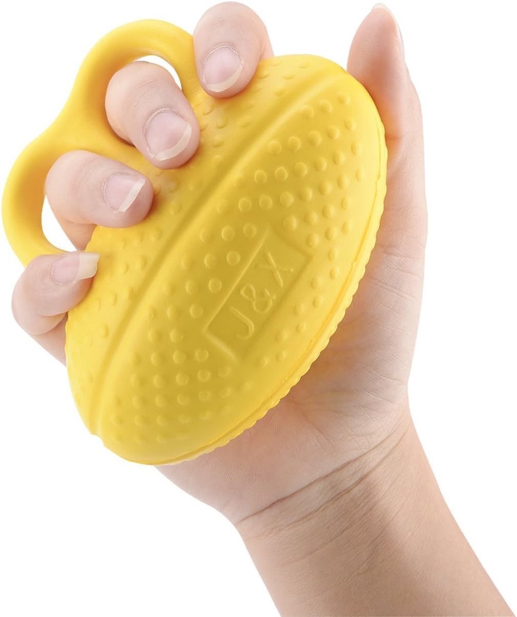 Vingertrainingsbal - Geel - 6,5 x 5,6 cm - PU Kunststof - Voor Sporters en Revalidatie