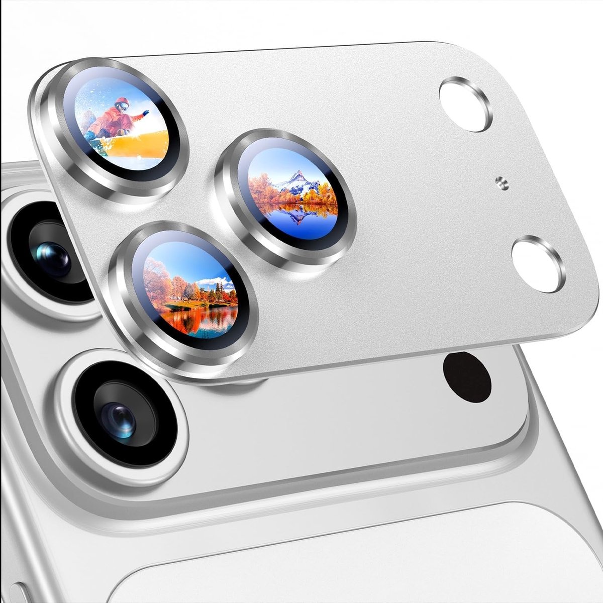 Camera Lens Screen Protector Zliver Geschikt voor iPhone 17 Pro Max Camera Lens Protector - Matte Metal Plate Full Coverage