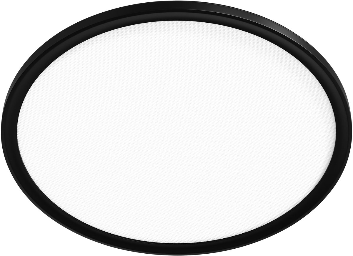 OSRAM plafondlamp zwart, 3000 K / 4000 K / 6000 K, warm wit, 1700 lm, 22 W, 42 cm Ø, polypropyleen (PP), 90° stralingshoek