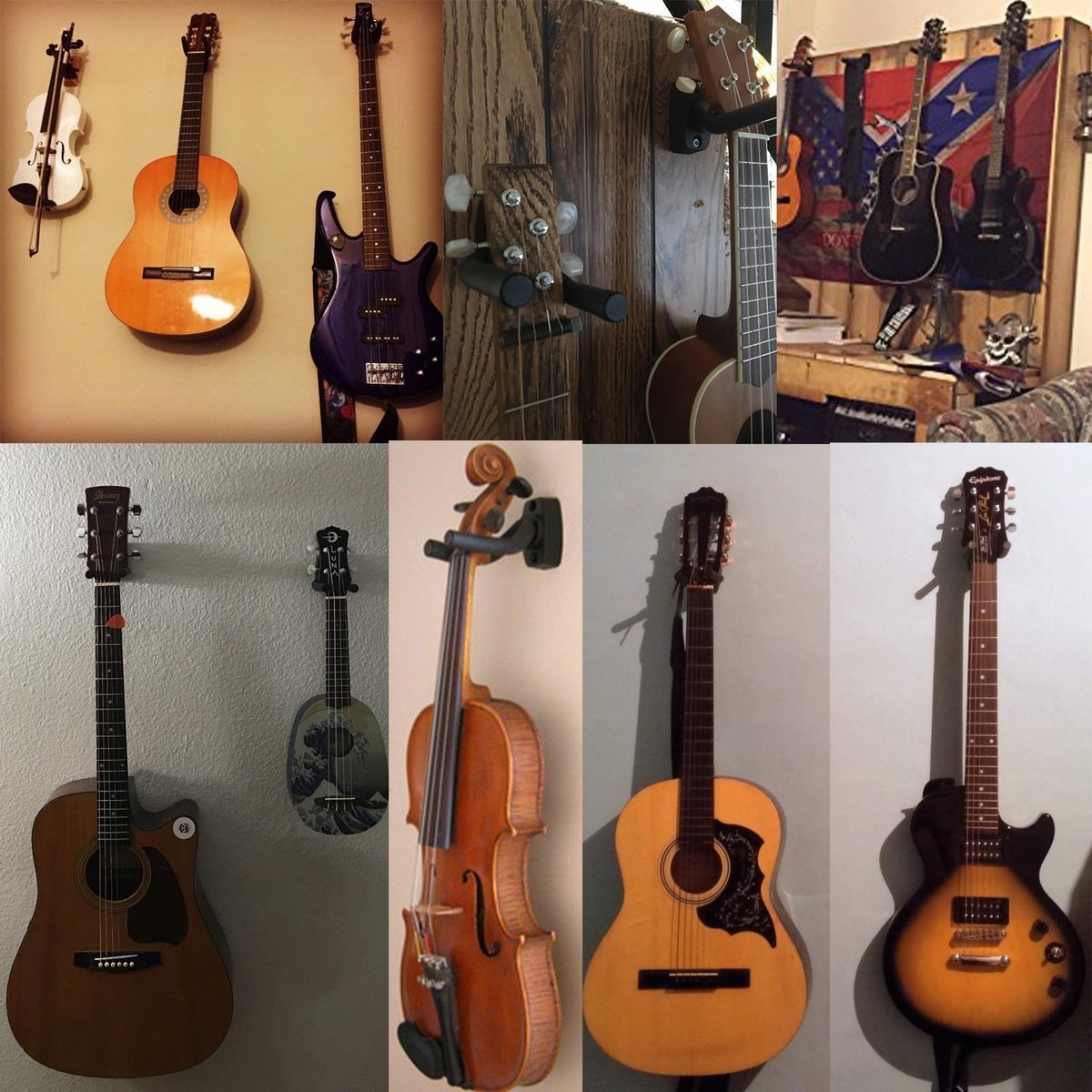 Gitaar hanger 2 pack - muurhanger voor gitaar - eenvoudig te installeren - perfect voor wanddisplay - ShopVlot
