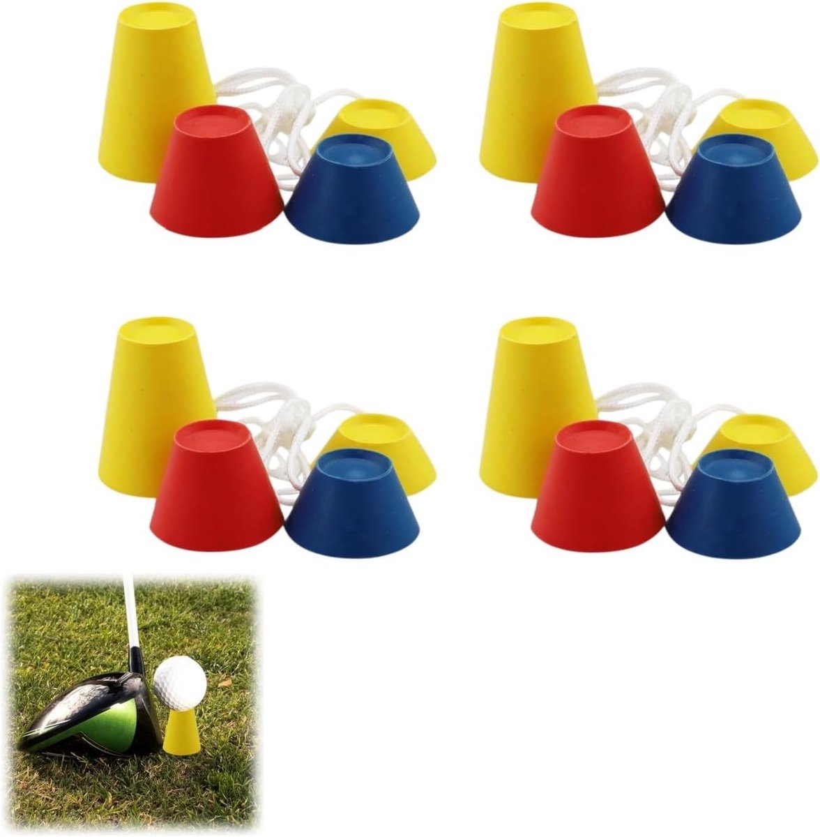 Wintergolf T-shirts in 4 kleuren - 16 stuks golfshirts van rubber kunststof voor ijzige dagen en trainingen binnen en buiten