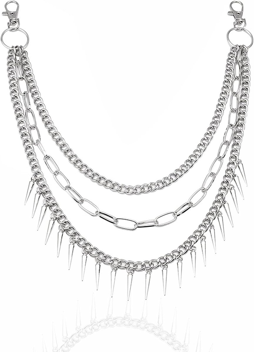 Drie-delige Jeans Ketting voor Biker Style, Punk Trousers Ketting, Decoratieve Tas en Sleutelhanger voor Dames en Heren