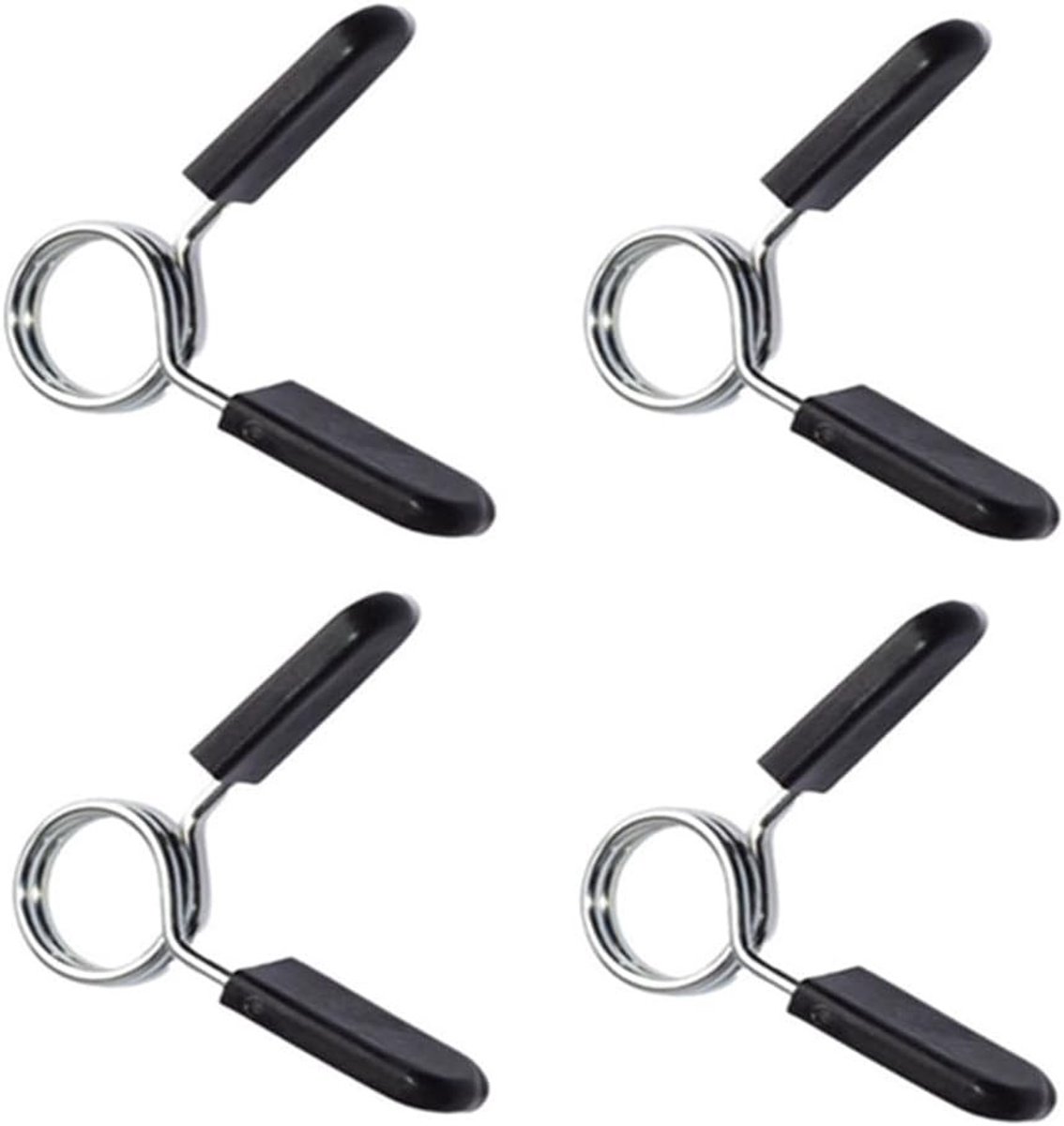 Set van 4 Stuks Veerklemmen voor Handvatten - 25mm Klemmen voor Gewichtheffen, Fitness en Krachttraining
