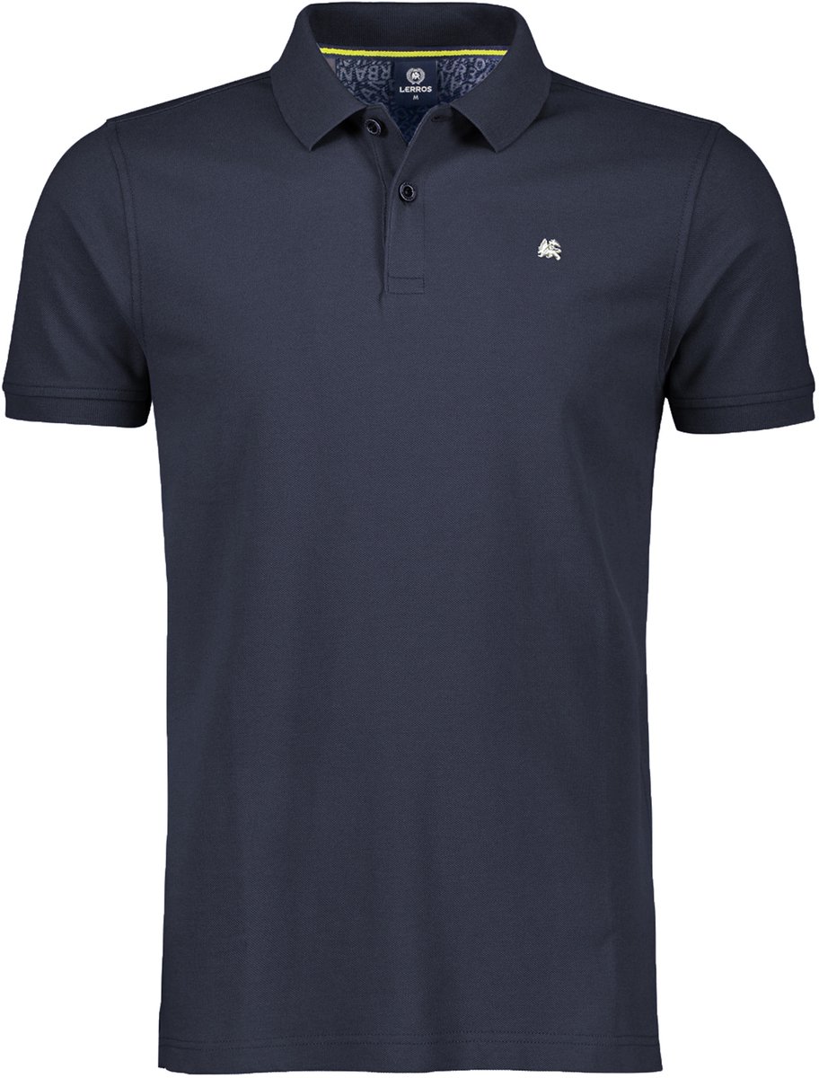LERROS Basic Poloshirt in klassischer Passform und Piquéqualität , Maat: M , Kleur: NIGHT BLUE , 100% Baumwolle