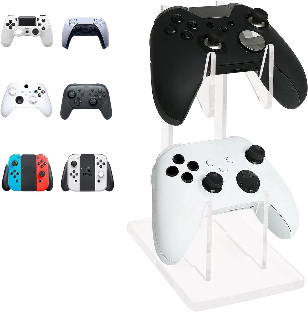 Hoofdtelefoonhouder en Gamecontrollerhouder met 2 Lagen, Organizer voor Gaming Accessoires, Geschikt voor Xbox Series, PS4, PS5 en Meer