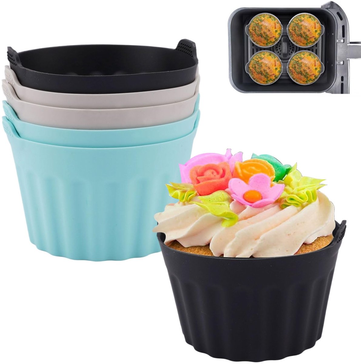 Muffinvormpjes 6 Stuks - Siliconen - BPA-vrij - Perfect voor bakplezier - ShopVlot