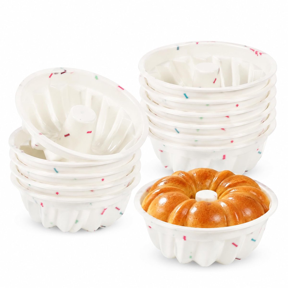 Gugelhupvormpjes 12 stuks - siliconen muffinvorm - flexibel en anti-aanbak - ideaal voor heerlijke gebakjes - ShopVlot