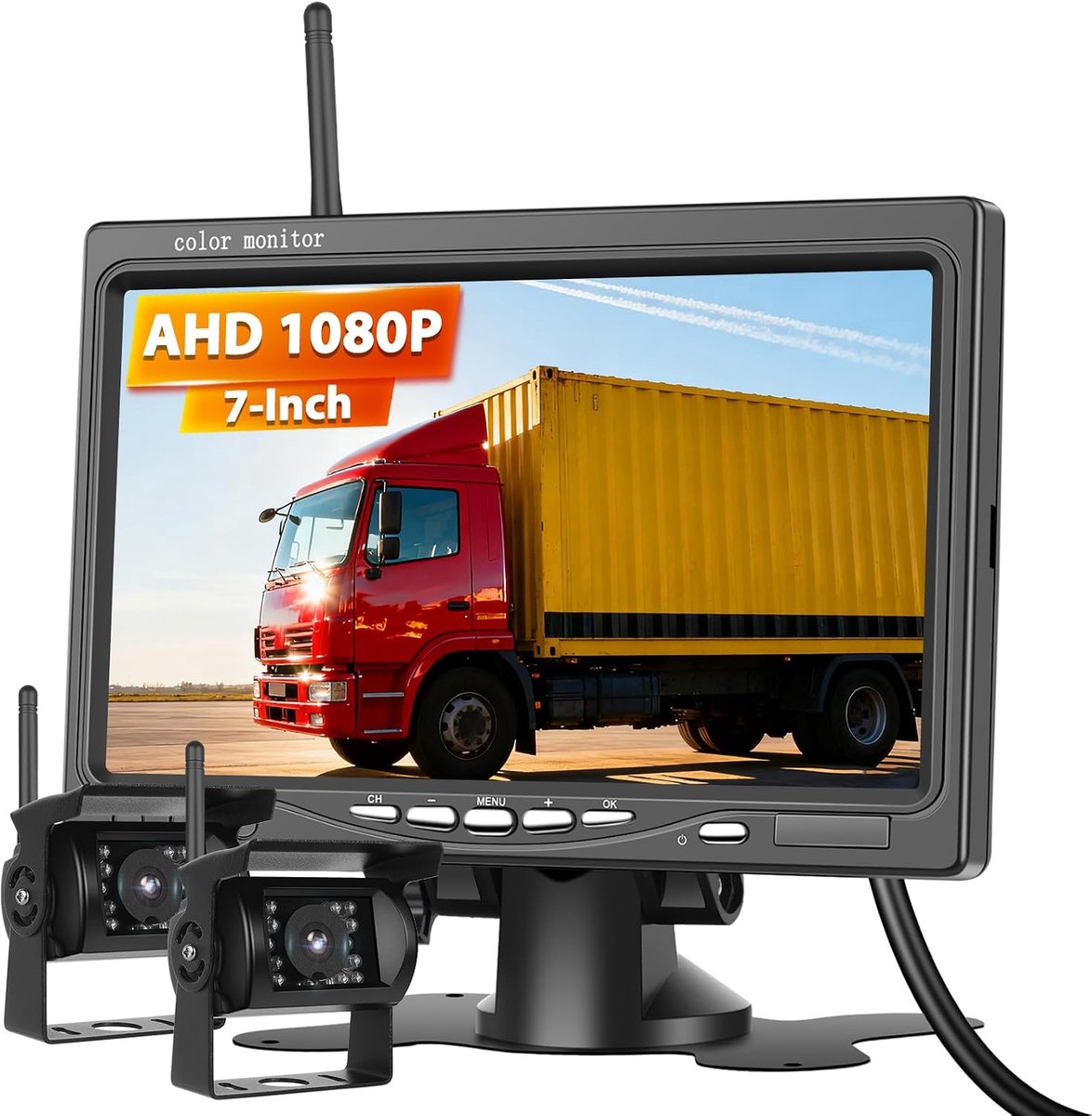 Wireless Rear View Camera, 7 Inch IPS 1080P HD Touch Screen, IP68 Waterproof, Night Vision, Reversing Camera System, 2 - ShopVlot