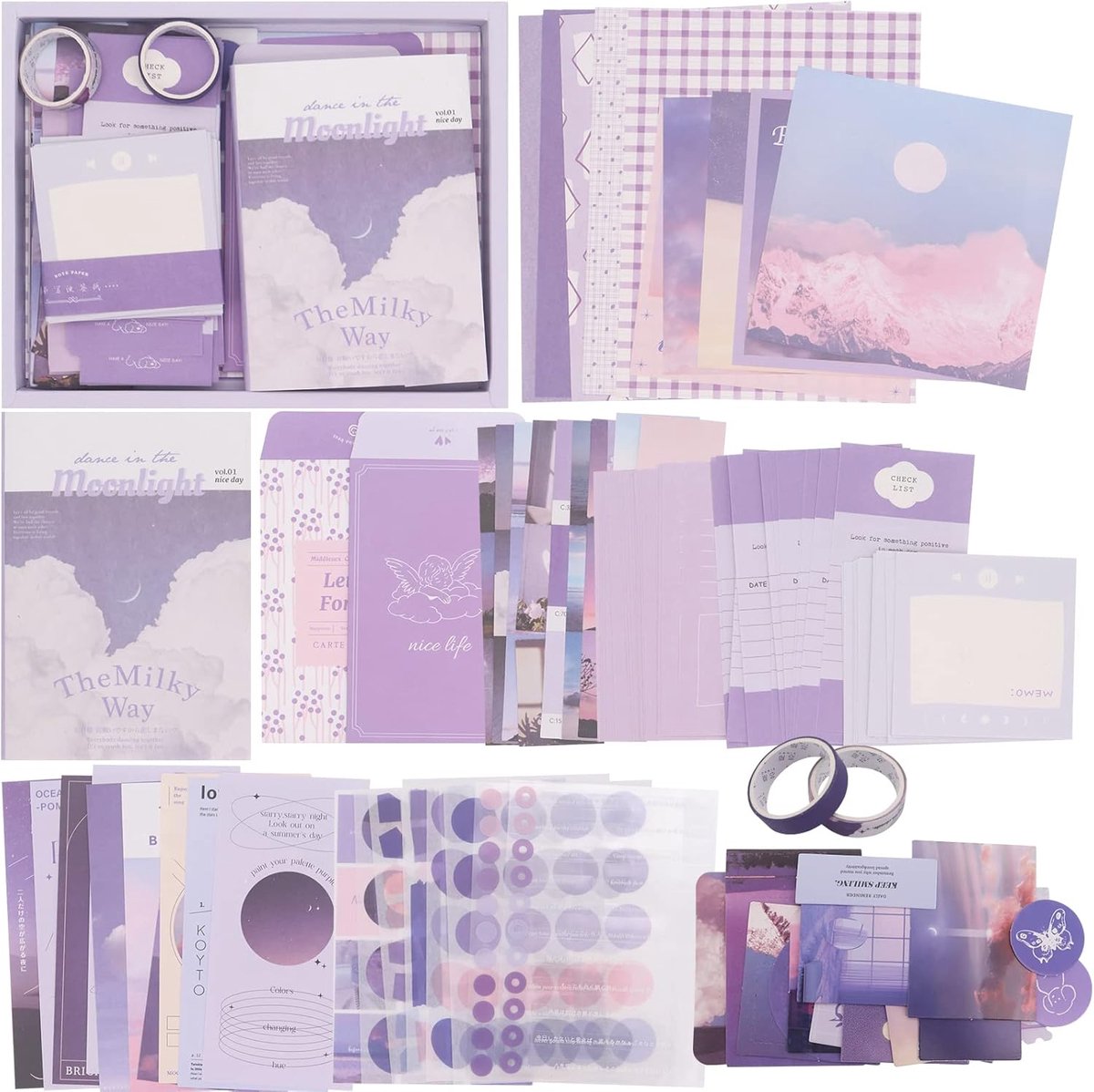 Gearific Plakboek Benodigdheden Kit, Esthetisch Plakboek Kit met A6 Grid Notitieboek, Doe-het-zelf Journaling - ShopVlot