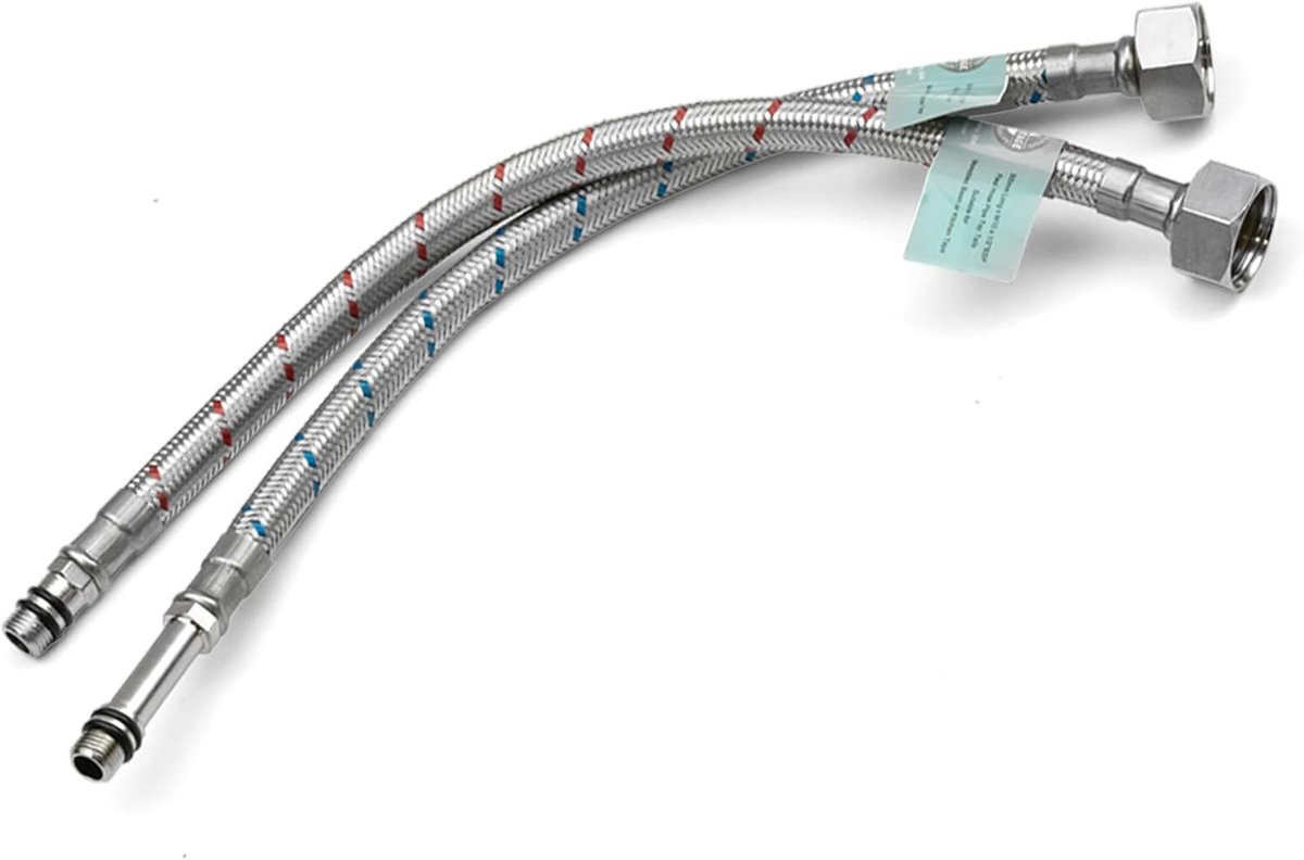 Flexibele kraanconnectoren | 10 lengtes | BSP keuken/wastafel monobloc mixer Flexi pijpstaarten | roestvrij staal 300 mm