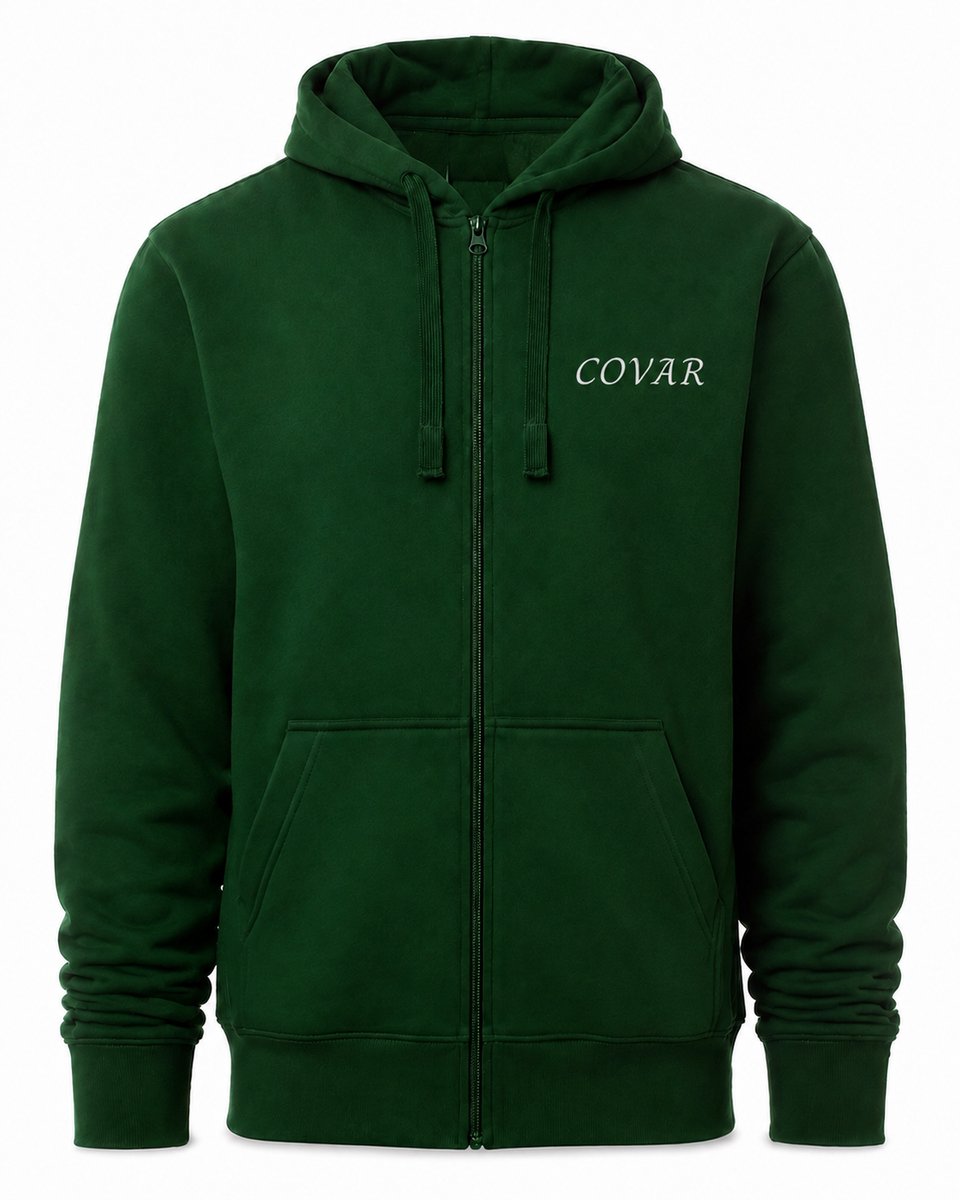 Vest Heren met Rits en COVAR Print - Groen - Vest met Capuchon - Voor Wandelen, Reizen & Dagelijks Gebruik - S