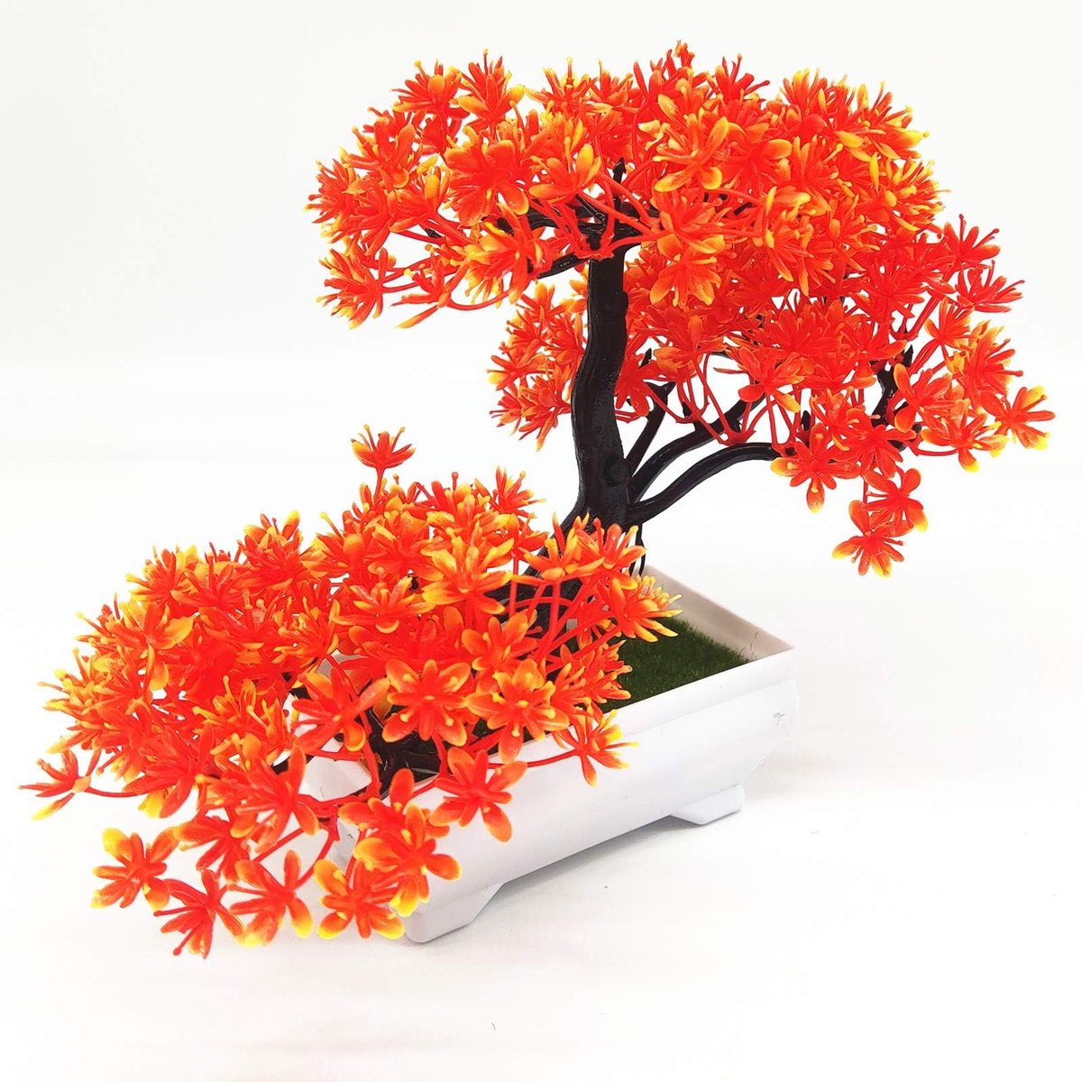 Bonsai boom 180 mm - kunstmatige plant - oranje - perfect voor kantoor of studeerkamer - ShopVlot