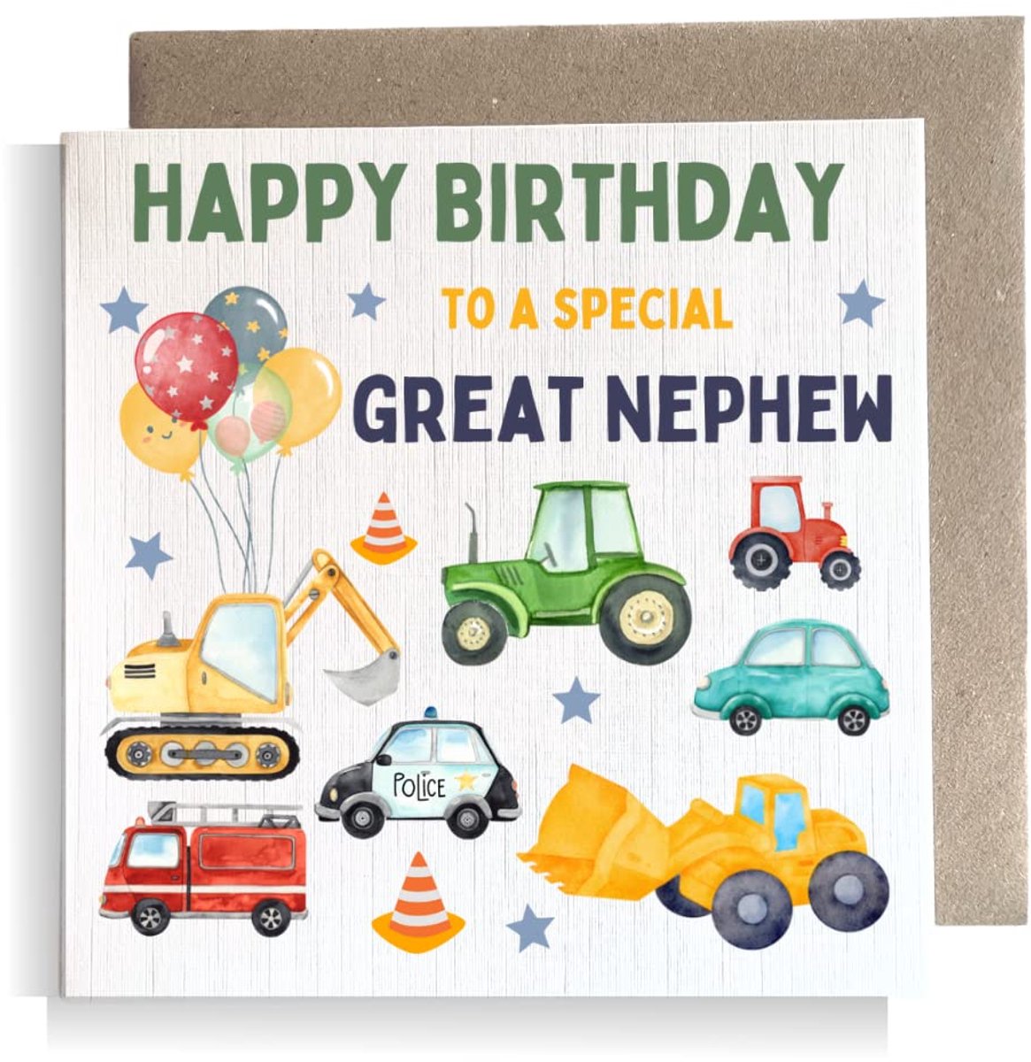 Tractor Auto Grote Neef - Vierkante Kaart - Voor Jongen Verjaardag - Leuk Cadeau - ShopVlot
