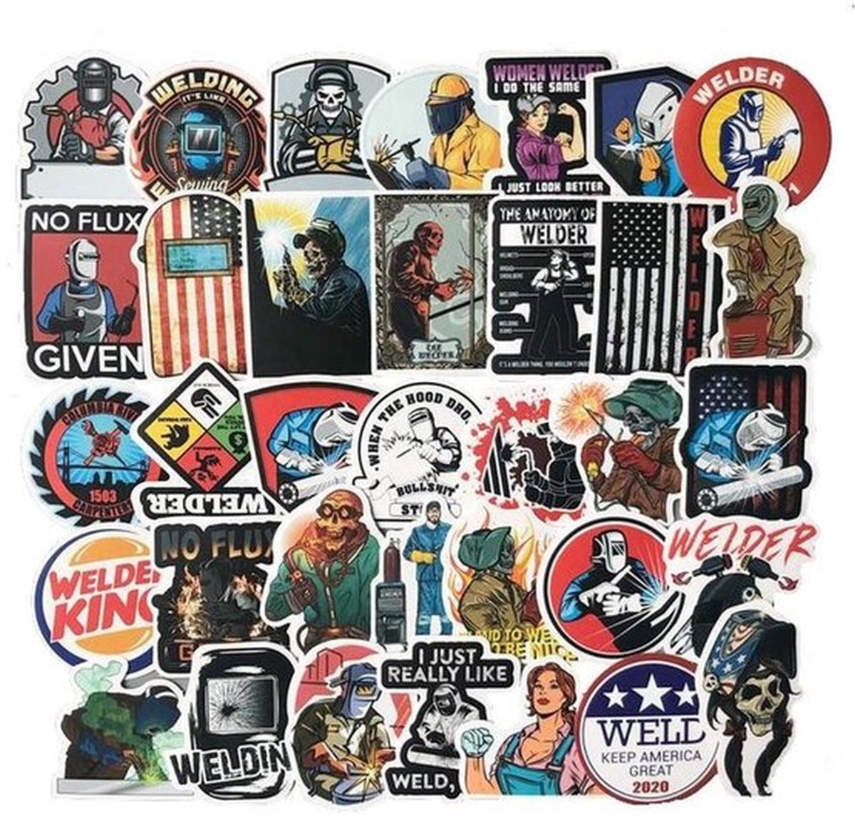 50 Lasser Stickers – Lassen, Lashelm & Vakman