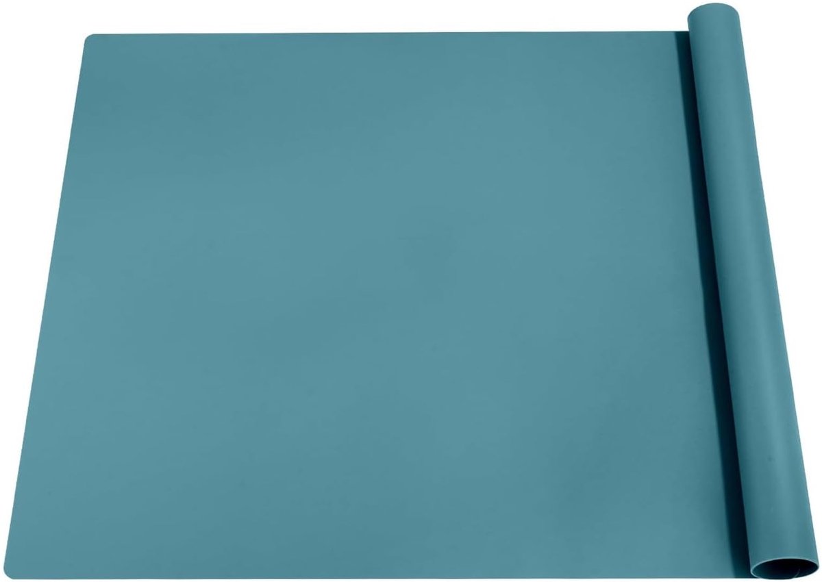 Knutselonderlegger groot 70x50 cm - siliconen - grijs-groen - ideaal voor schilderen - Luxento