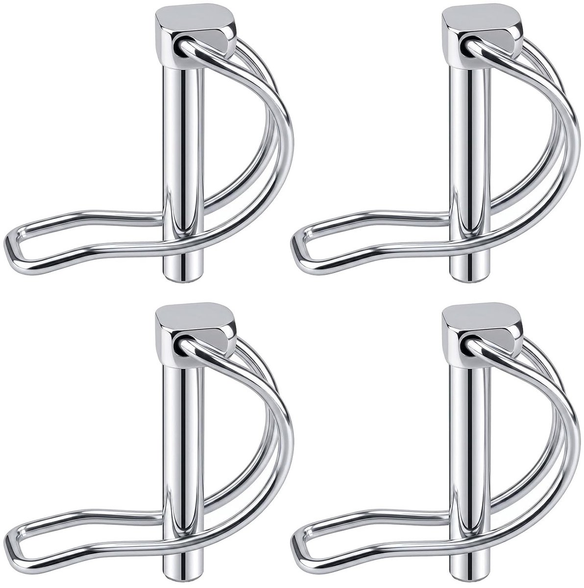 8x50mm Vergrendelingspen - 4 Stuks D-vormige Veerpennen, Rvs Locking Pins voor Tuin, Boerderij en Buitengebruik