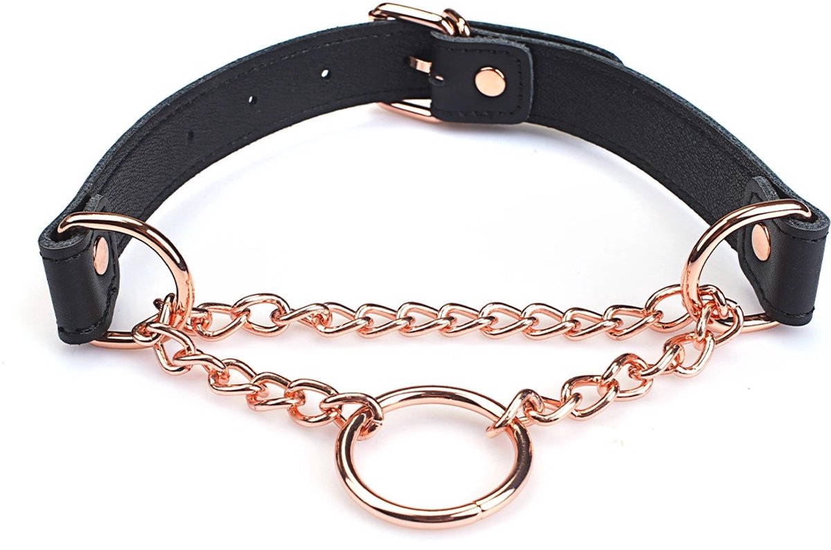 Liebe Seele - Martingale Collar - Zwart/Rosé Goud