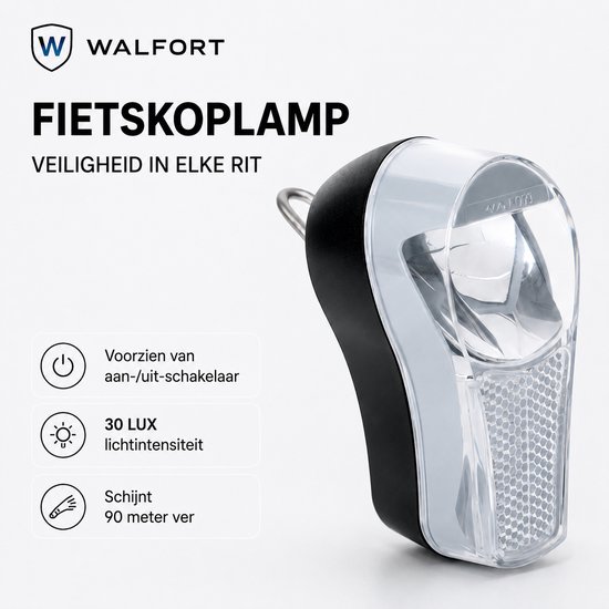 Fietskoplamp - Fietsverlichting - Schijnt 90 Meter - Inclusief Batterijen - Wit — afbeelding 3
