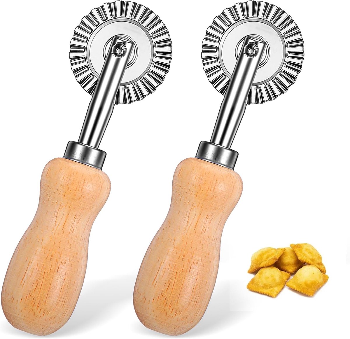Pastasnijderwiel 3,9 cm - zilverkleurig roestvrij staal - gekarteld snijwiel - ideaal voor deeg en gebak - ShopVlot