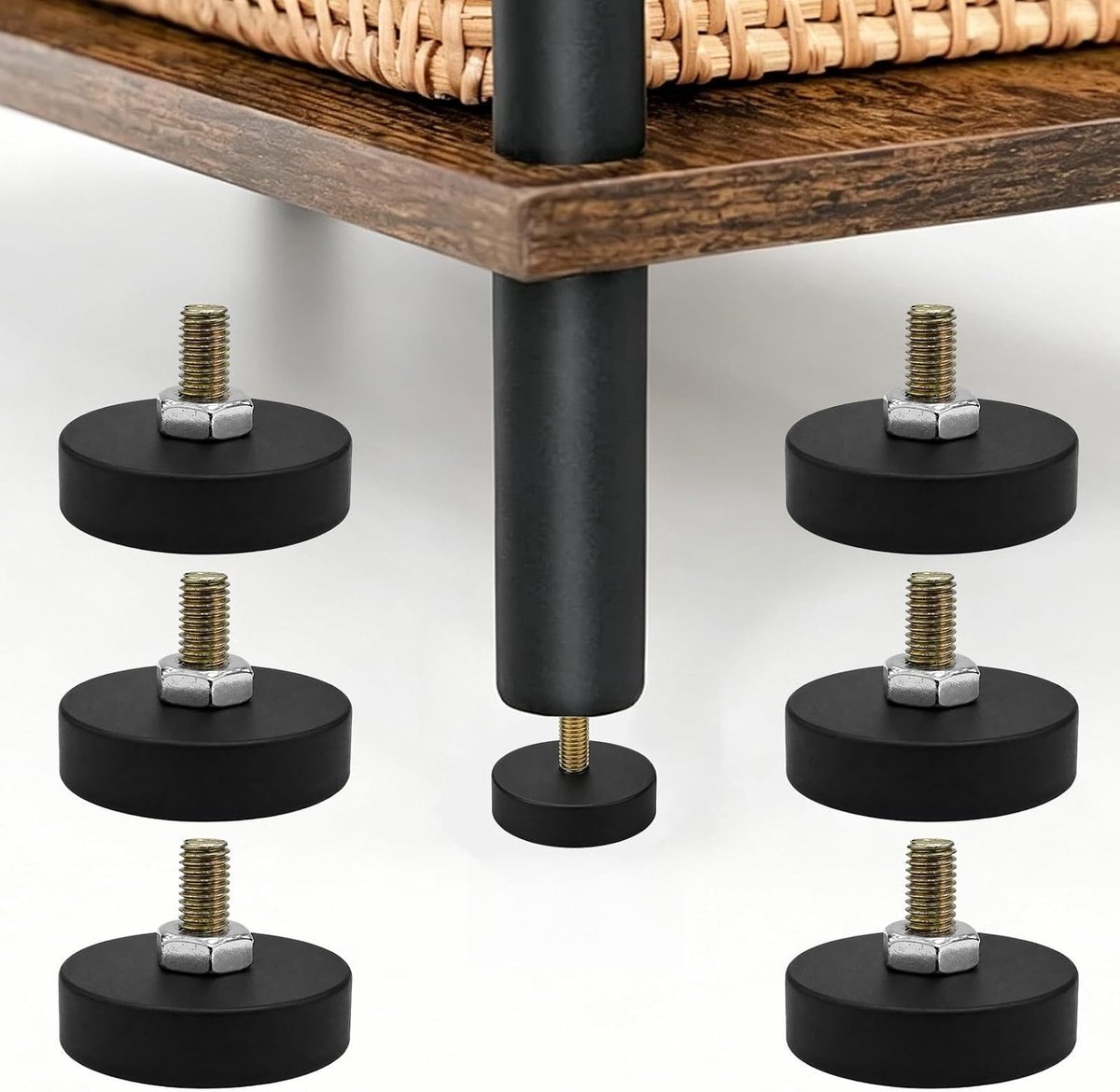 6 stuks rubberen buffers M8, rubberen voetjes, schroefbaar, M8 × 42 - ShopVlot