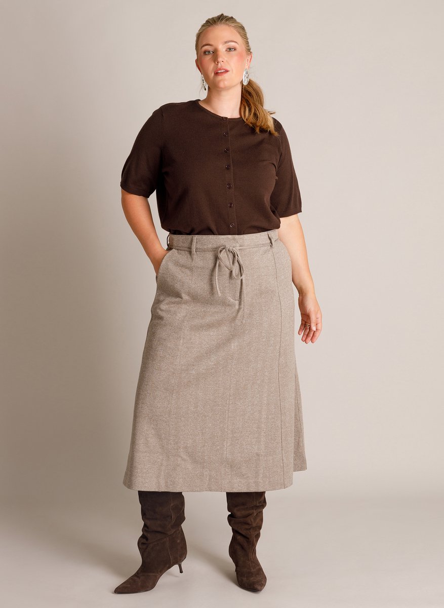 YEST CURVE Tyra Skirts - Grey Olive/Multicolo - maat 2(50)