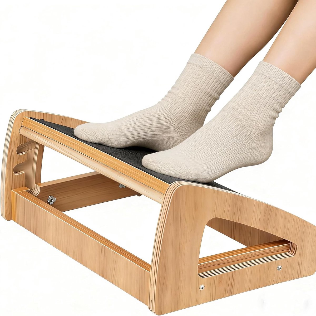 Voetensteun onder het bureau - verstelbaar - hout met anti-slip oppervlak - ShopVlot