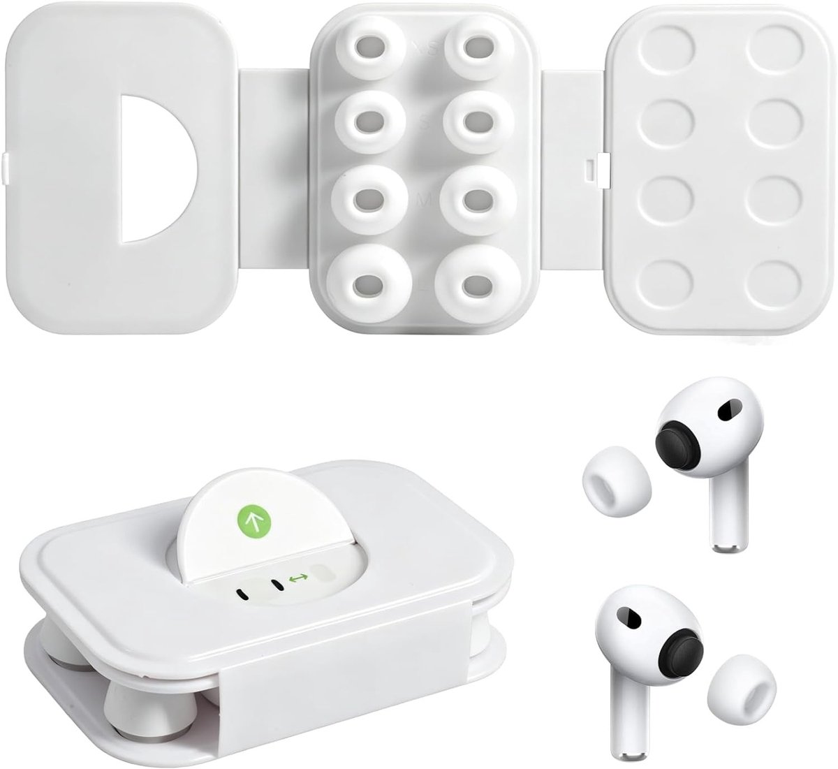 Vervangende Oordopjes voor AirPods Pro 1/2, Zachte Oordopjes met Schuim, Diverse Maten en Opbergtas voor Verbeterde Pasvorm en Comfort