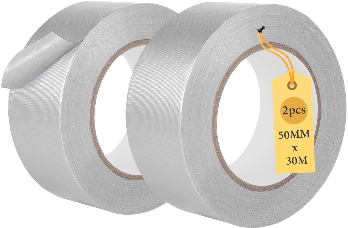 Duct tape 50 mm x 30 m - geweven reparatiesetape - waterbestendig - multifunctioneel voor binnen en buiten - ShopVlot