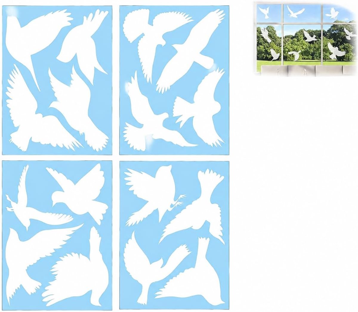 raam vogel stickers anti botsing 16 stuks herbruikbare statische raamstickers transparant mat vogelmotief voor glazen deuren ramen binnen buiten bescherming