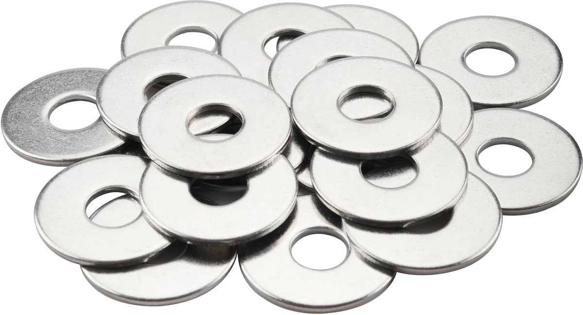 M6 Washers (20 pieces) M6x18x1.2mm Large Flat Washers Body Rings Stainless Steel A2-304 Stainless Steel Washer for - ShopVlot