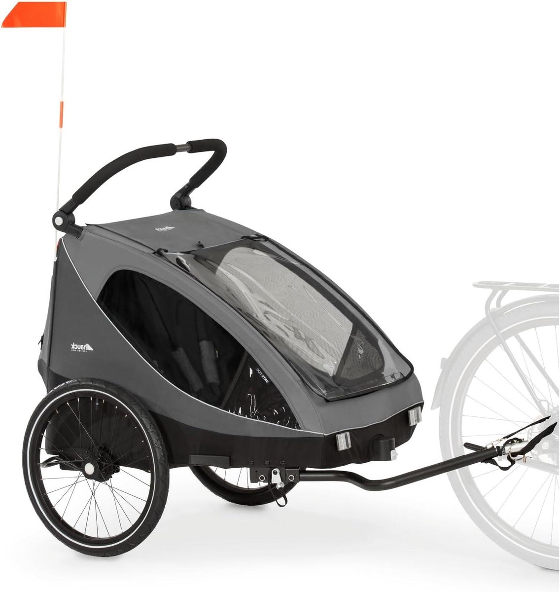 Fietskar en Buggy - Kinderen Vervoeren - Actief Gezin - 2-in-1 Ontwerp - Voor 2 Kinderen - Grijs