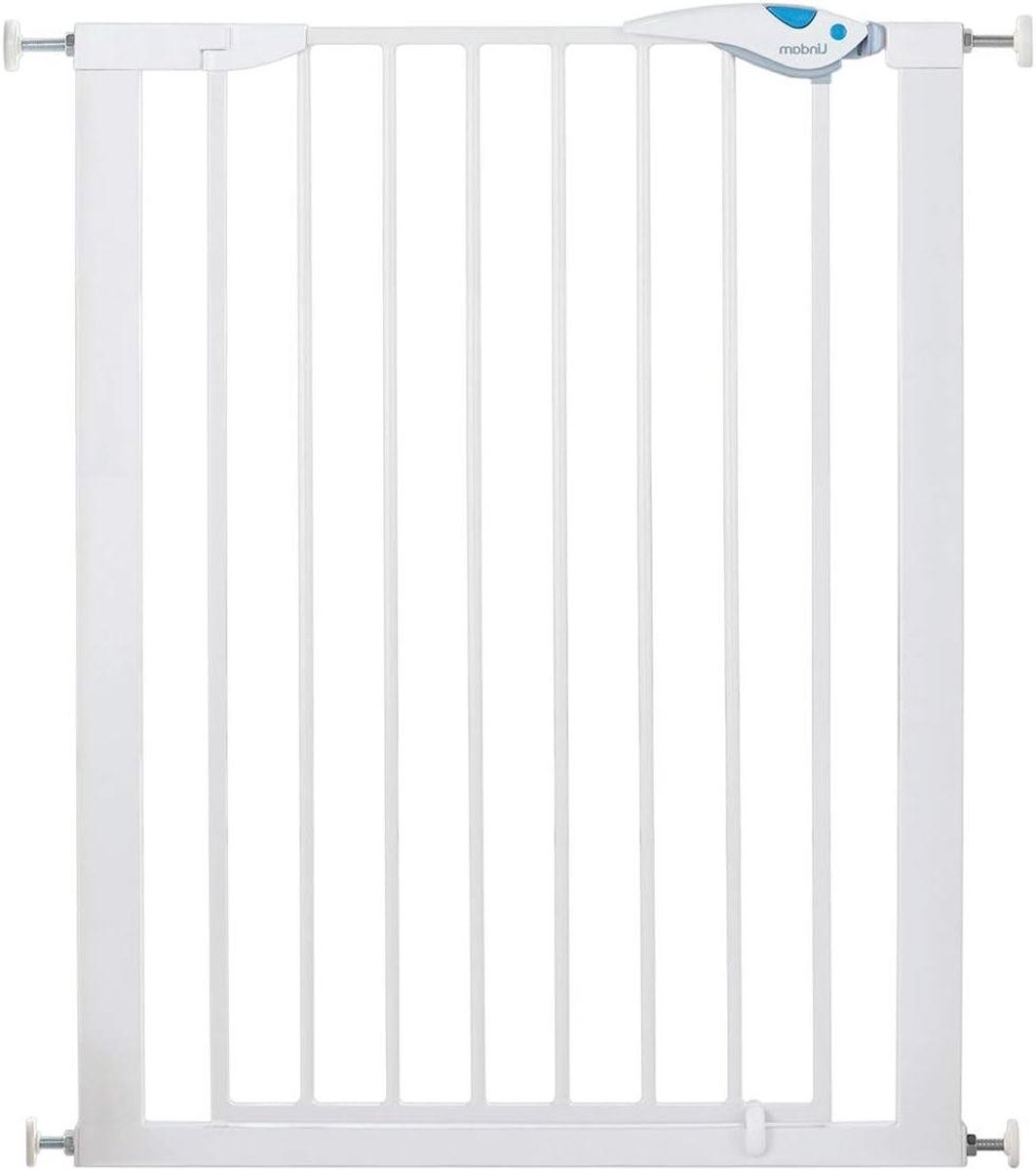 Veiligheidshek - Babyhekje Deurhek - Kinderen Binnenhouden - Drukbevestiging Zonder Boren - Tot 117 cm - Wit