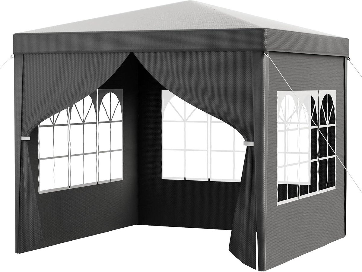 Tuinpaviljoen - Feesttent - Feestelijke Bijeenkomsten - Afneembare Zijwanden - 3 x 3 Meter - Grijs