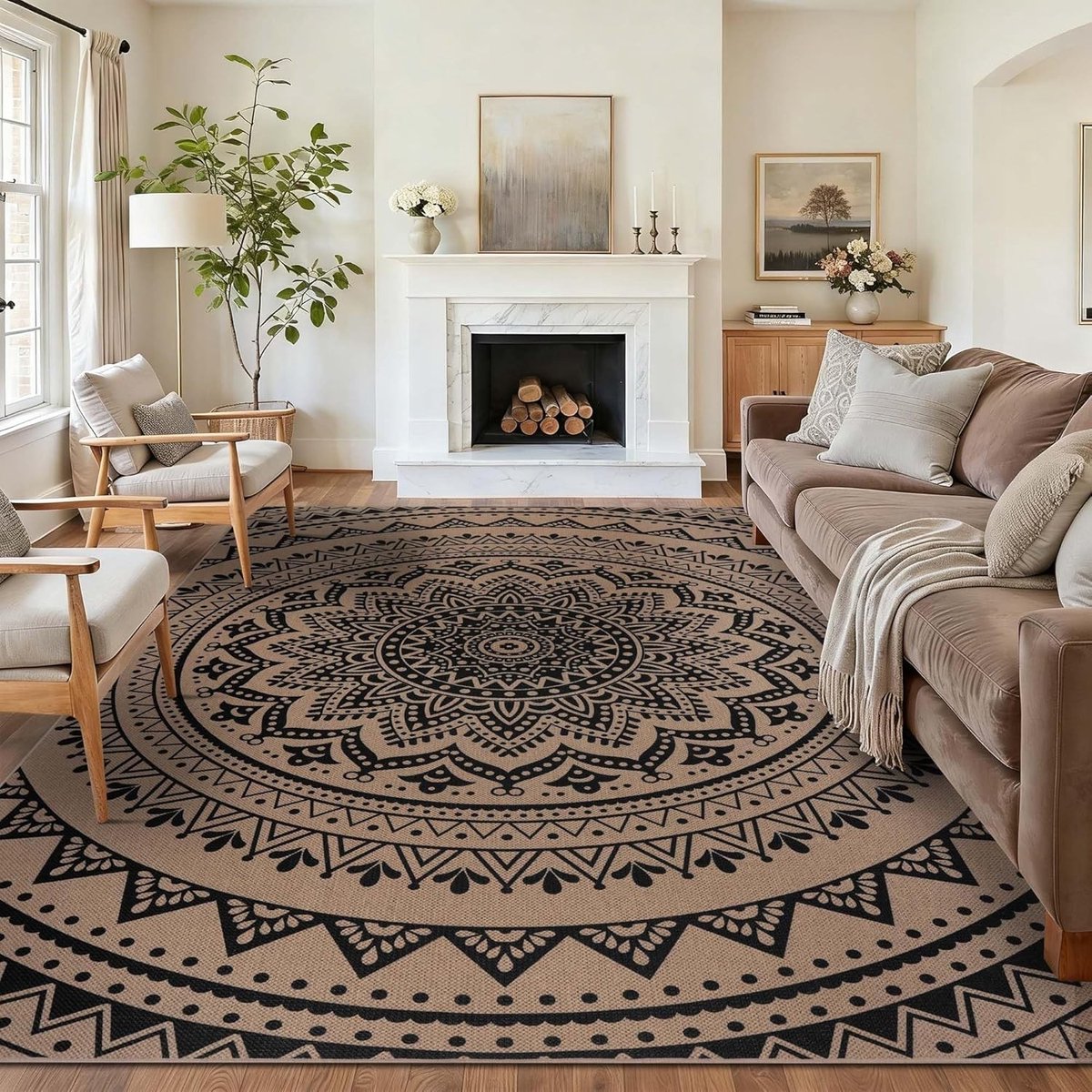 Robuuste Weerbestendige Buitenmat van Jute, Wasbaar en Geschikt voor Balkon, Tuin en Keuken, 200 x 300 cm