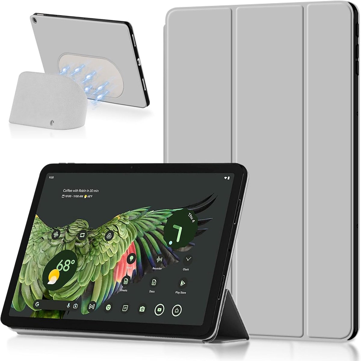 SnelShoppen - Slimme Leer Case voor Google Pixel Tablet 2023 11 inch - Compatibel, Dun, Drievoudige Standfunctie, Ideaal voor Thuis en Reizen
