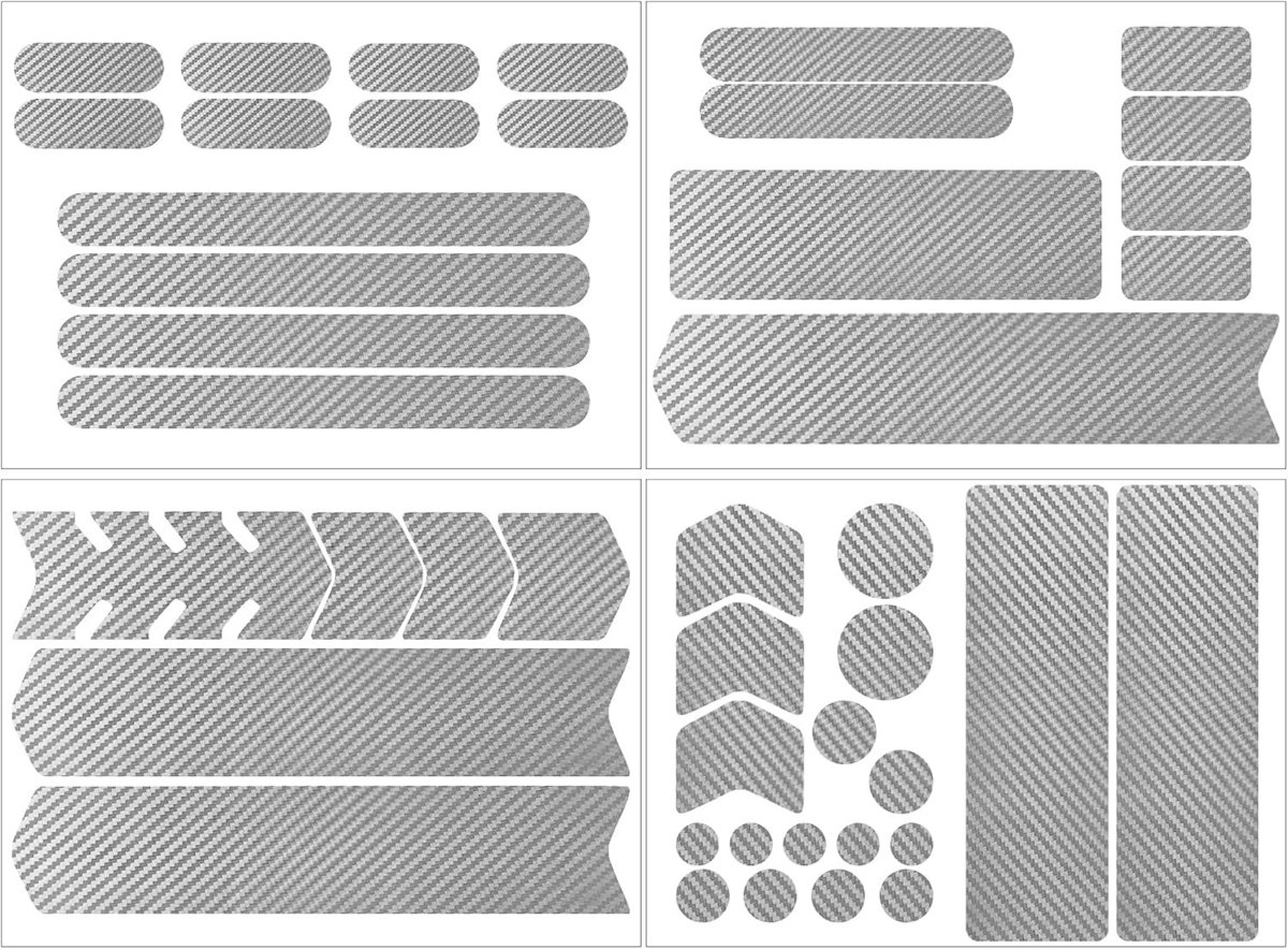 Bicycle Chain Protector Stickers voor Fietsframe, Anti-Rub Scratch Bescherming, Carbon Fiber Tape voor Mountain en Racefietsen (Zilver)