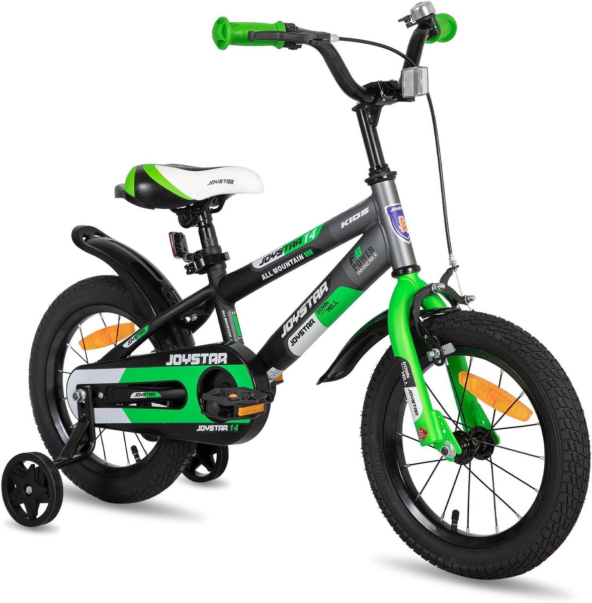 JOYSTAR Berry 12 inch kinderfiets voor 2-4 jaar en sfiets met stabilisatoren groen