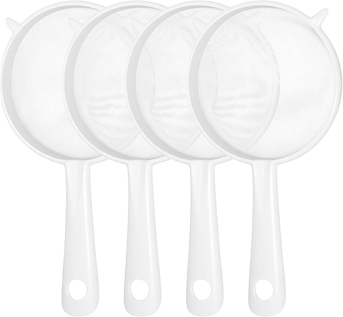 Set van 4 Zeven in Kattenoervorm - Perfect voor Zeven, Uitlekken en Wassen van Voedsel met Diverse Maaswijdtes