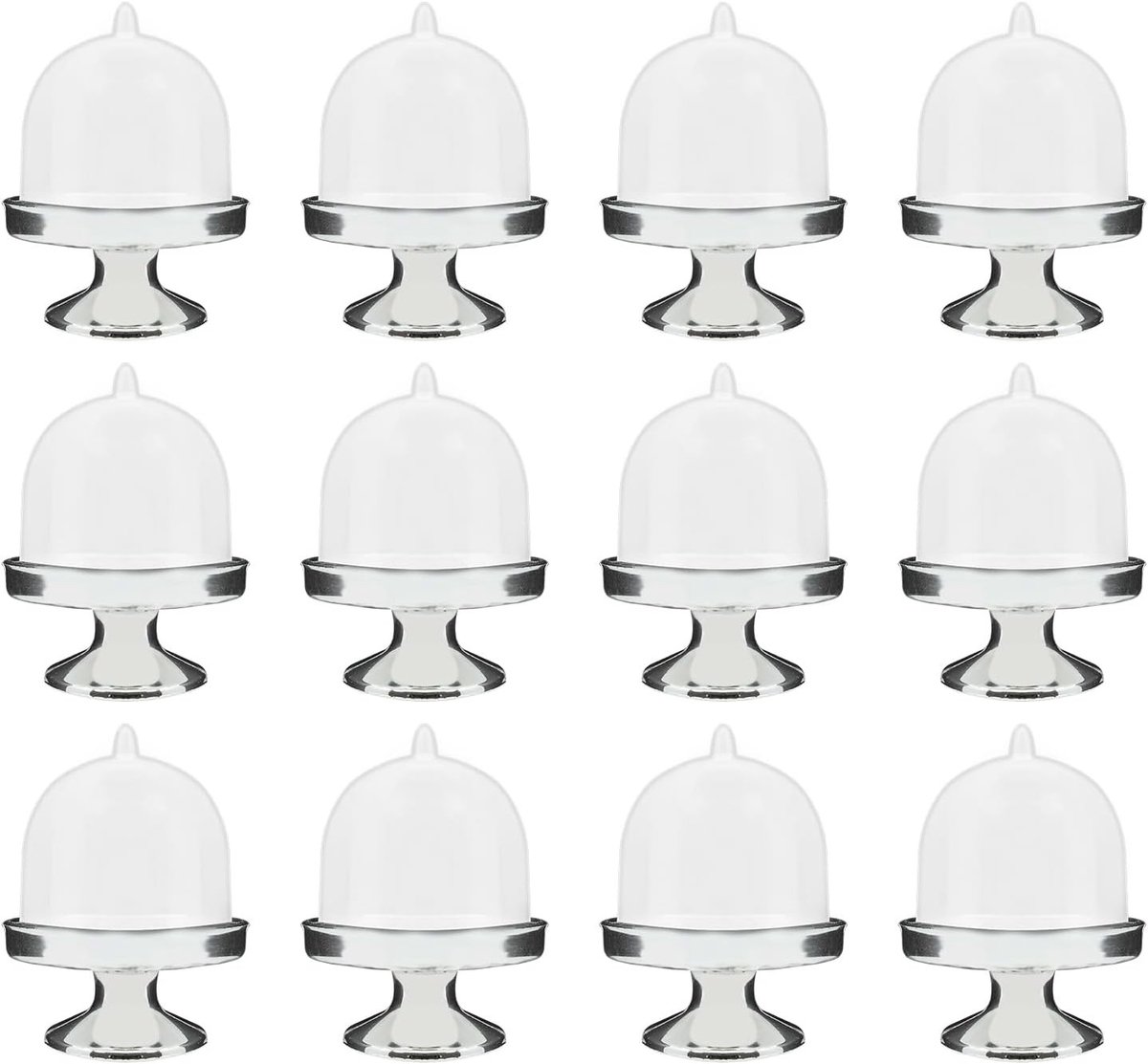 Mini Cake Standaard Set met Deksel - 12 Stuks Cupcake en Snoep Presentatieplaten voor Chocolade, Kaas en Macarons
