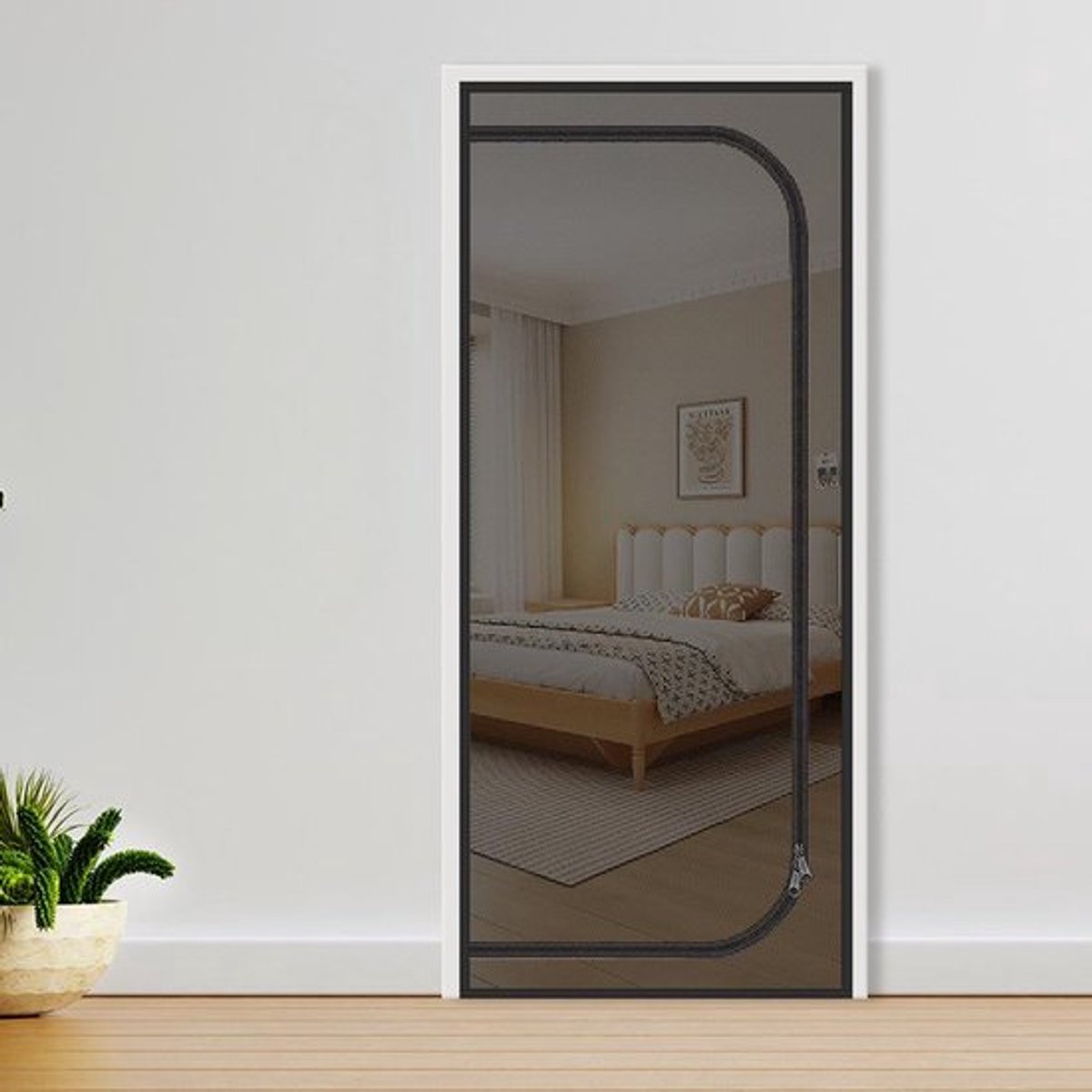 Katten Hordeur, extra hoog anti-kattennet, anti-diefstal deur, anti-muggen, anti-katten krabnet, met ritssluiting, geschikt voor woonkamer, keuken, slaapkamer, Zwart，120x220cm