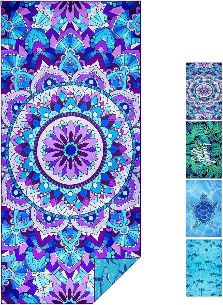 Microfiber Strandlaken 180x80cm - Extra Groot, Lichtgewicht en Zandvrij - Ideaal voor Zwemmen, Kamperen en Vakanties voor Volwassenen en Kinderen