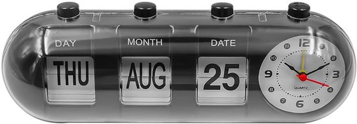 Bureaukalender met klok, handmatige flip, staande academische bureaukalender, vintage digitale klok voor thuisdecoratie