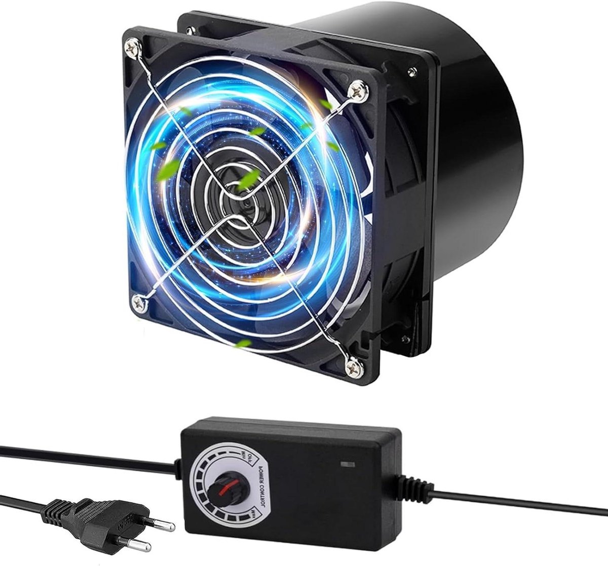 Buisventilator - Afzuigventilator - Luchtcirculatie Verbeteren - Toerentalregelaar - 100 mm - Zwart