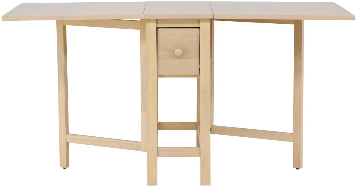 Edward eetkamertafel met uitschuifbare 80x150cm whitewash.