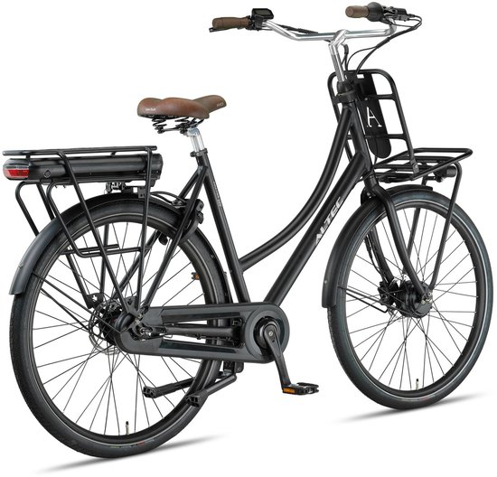 Altec Kratos - Elektrische Transportfiets - Damesfiets - 28 inch - Voorwielmotor - Hydraulische Schijfremmen - 50 cm - 7 versnellingen - Mat Zwart — afbeelding 2