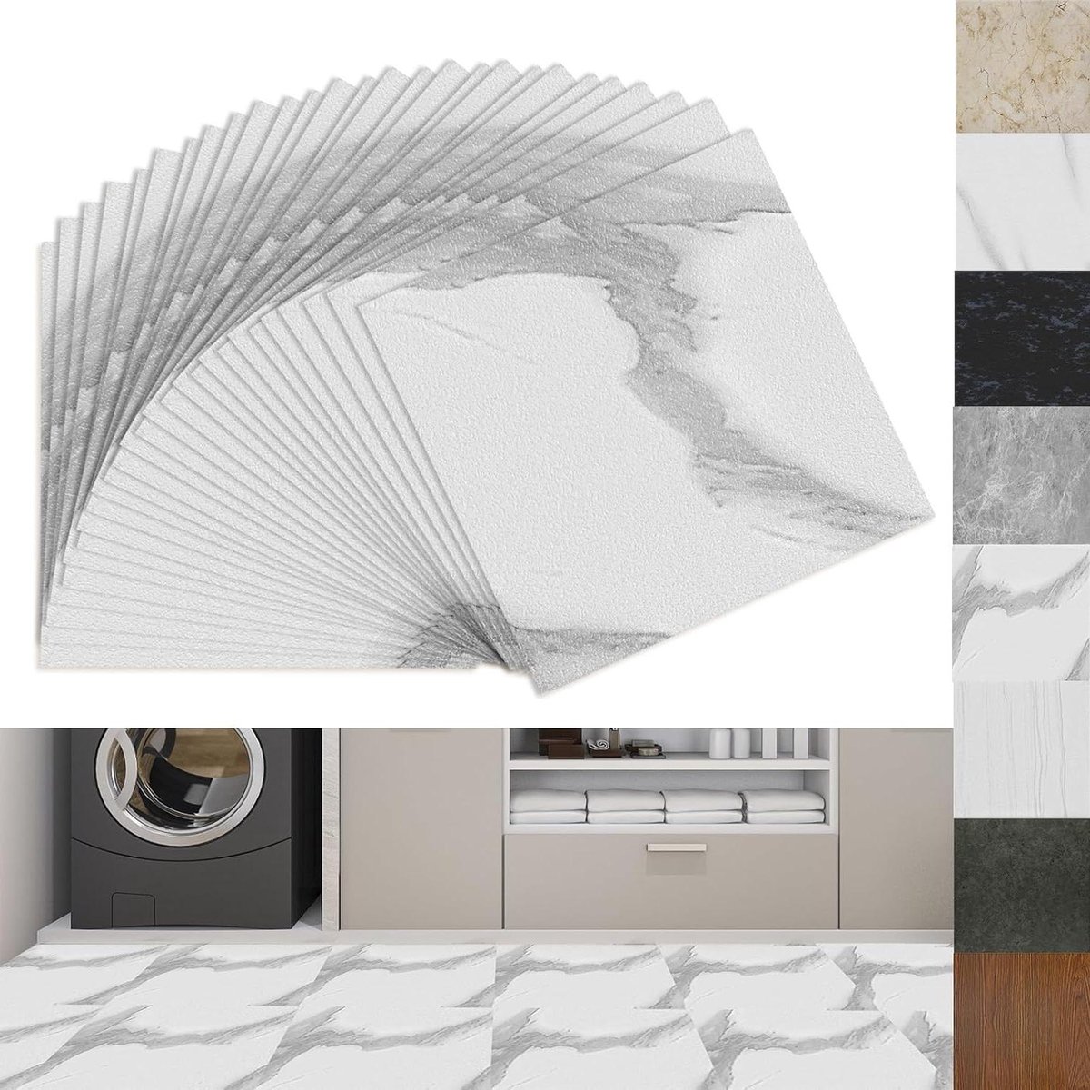 Vloerbedekking Tegels - Zelfklevend Vinyl - Woonruimte Vernieuwen - Waterdicht Antislip -