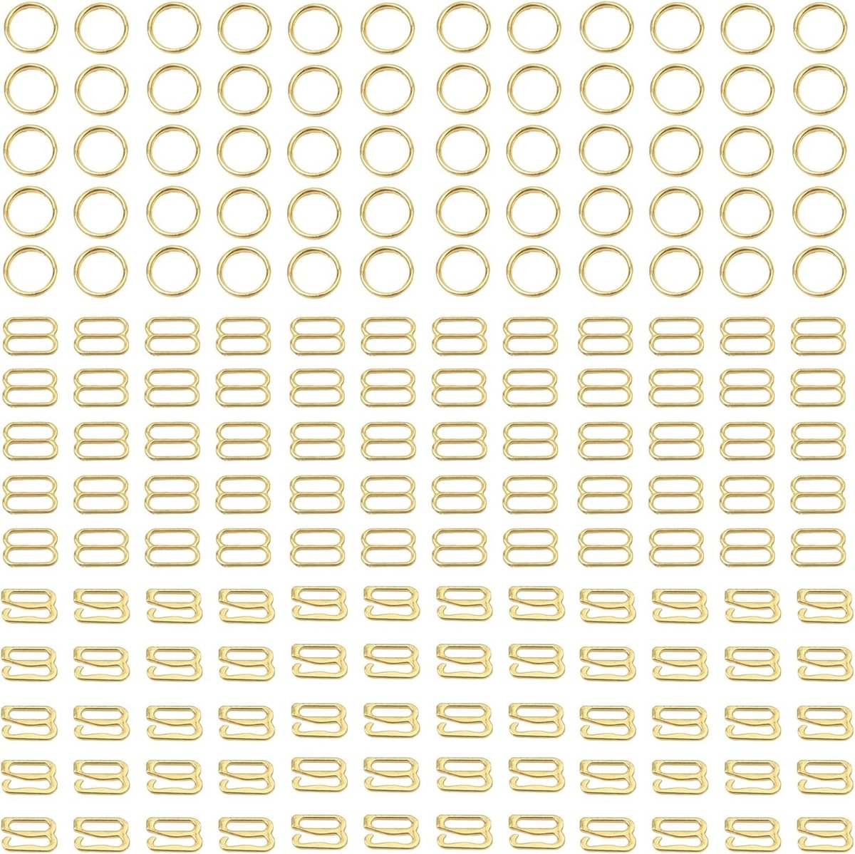180 Stuks Lingerie Clipjes voor Verstelbare Beugels en Riemen - Ondersteuning voor Bh en Badmode - 8mm (Goud)