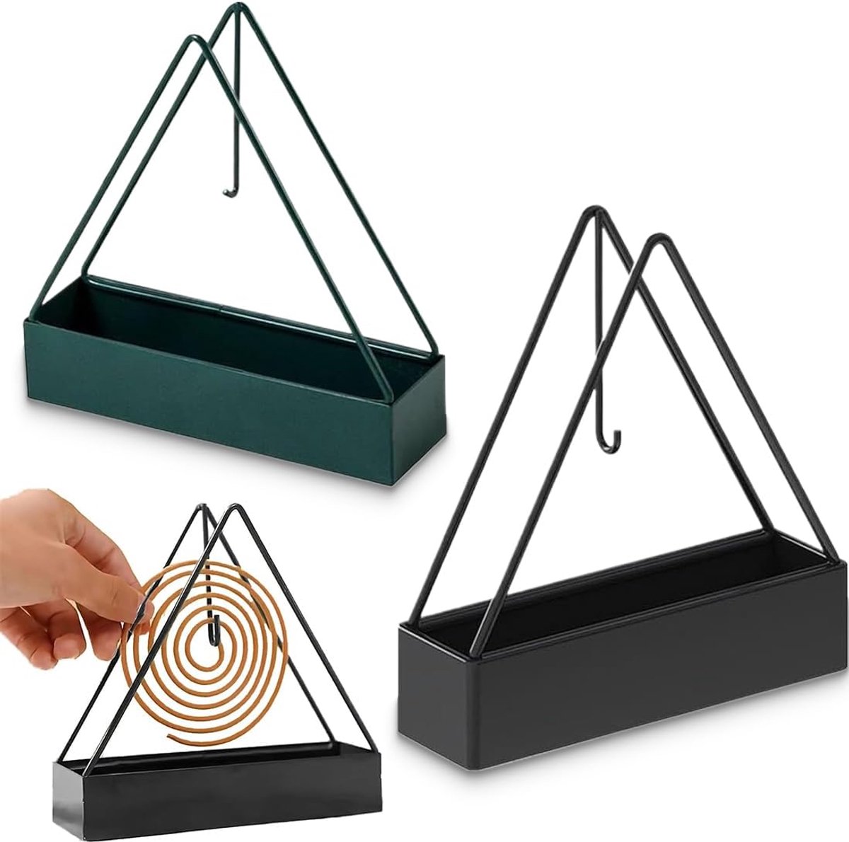 2 Stuks Muggenspiraal Houder - Anti-Mug Spirale Drager - Hangende Ondersteuning - Duurzame Constructie - Metaal - Rostvrij Design - Beschermt Tegen Vallen
