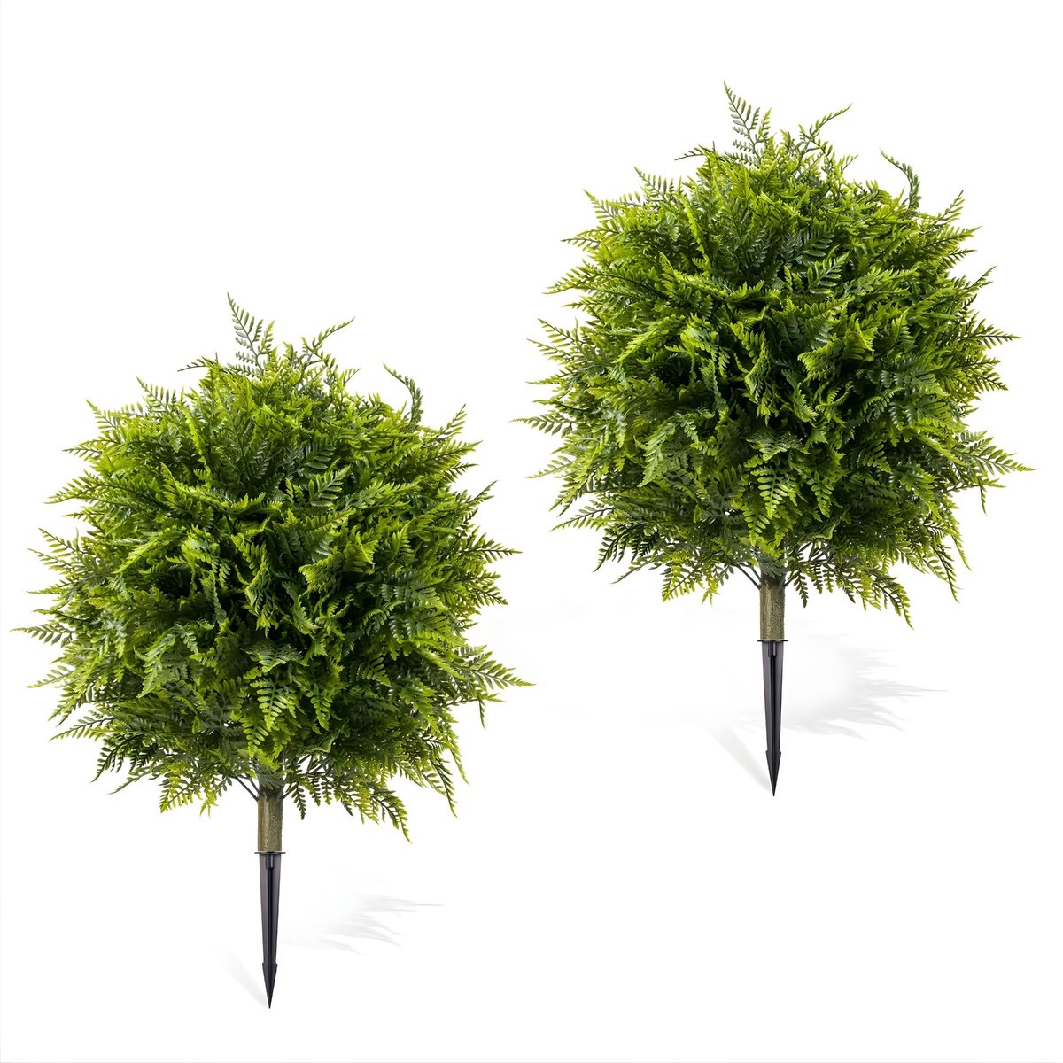 Kunst Varens Set - 2-Delige Topiary Bomen 90 cm, UV-Bestendig met Grondpinnen - Groen