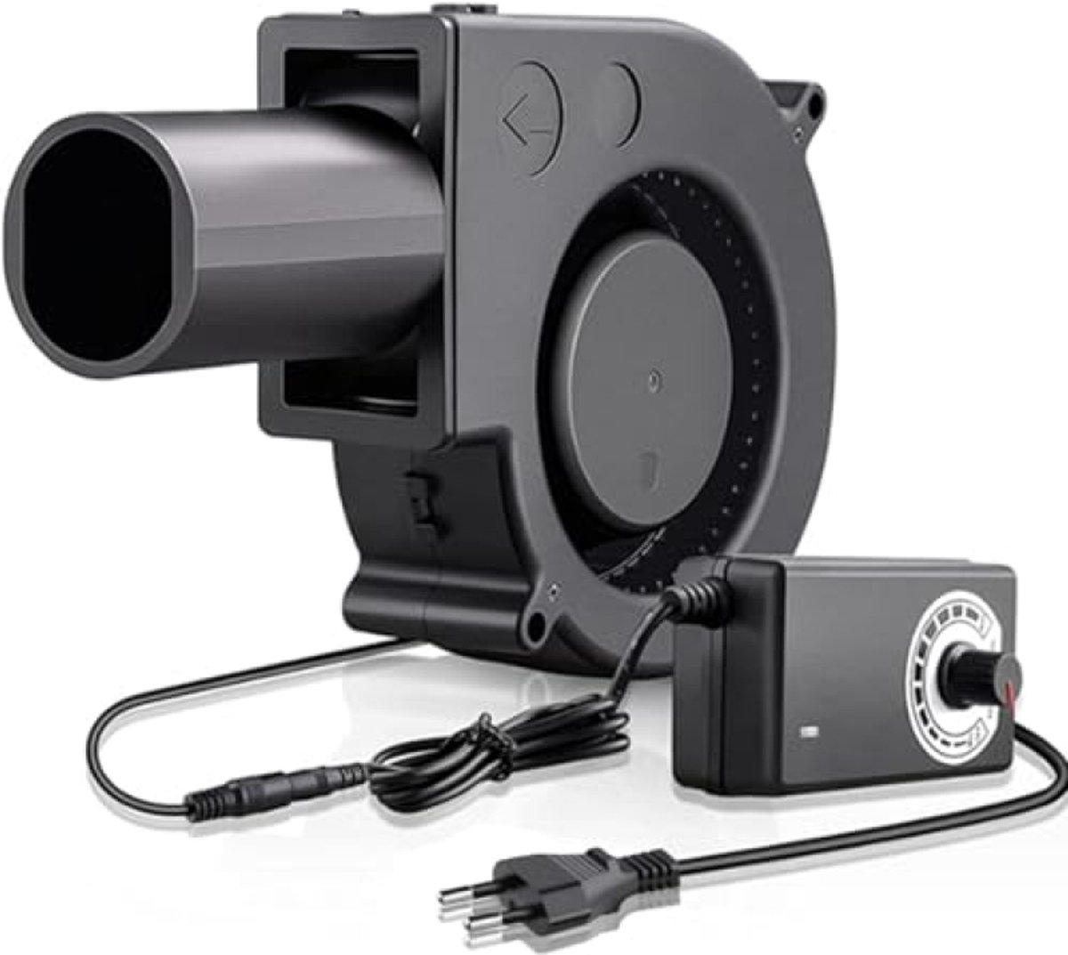 Radiaalventilator 12V - Centrifugaal koelventilator met snelheidsregelaar - 97mm/150mm - Voor ventilatie, BBQ, opblaasbare open haard en elektronica